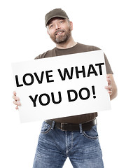 Image showing bearded man white board