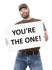 Image showing bearded man white board