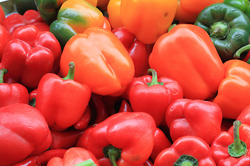 Image showing red and green pepper bells background