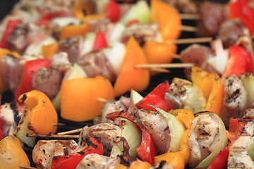 Image showing pig pork meat with vegetable 