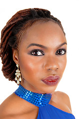 Image showing Closeup of African woman\'s face.