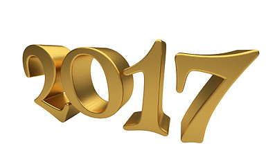 Image showing Gold 2017 lettering isolated