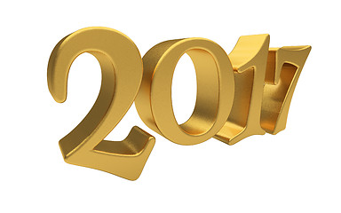 Image showing Gold 2017 lettering isolated