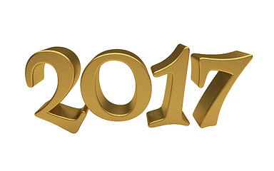 Image showing Gold 2017 lettering isolated