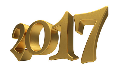 Image showing Gold 2017 lettering isolated