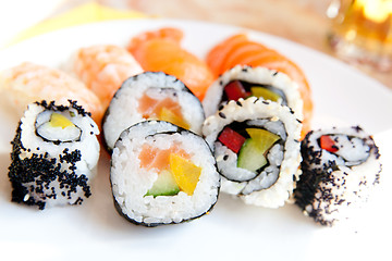 Image showing selection of different types of sushi