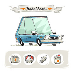 Image showing Retro Small Hatchback Set