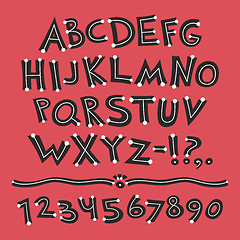 Image showing Cartoon Retro Font with Dots on Red Background