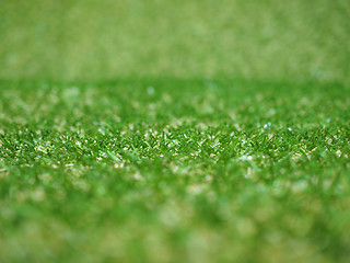 Image showing Green artificial synthetic grass meadow background