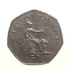 Image showing Fifty pence coin