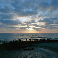 Image showing Watching sunset