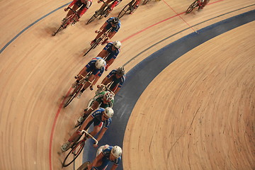 Image showing Cycling in a curve