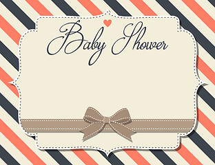 Image showing customizable baby shower invitation in retro style