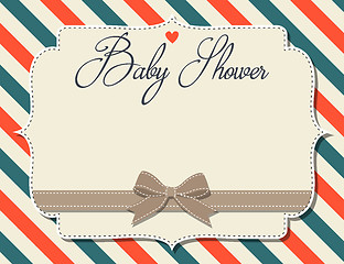 Image showing customizable baby shower invitation in retro style