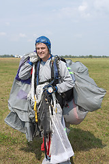 Image showing Skydiver after landing.