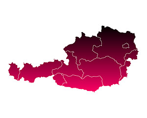 Image showing Map of Austria