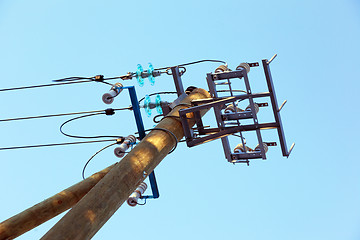Image showing A pillar of power line