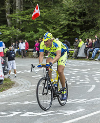 Image showing Oleg Thinkov Riding a Bicycle on Le Markstein