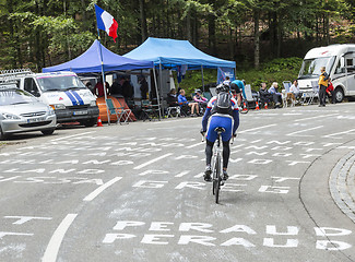 Image showing Amateur Cyclist on the Road of Le Tour de France