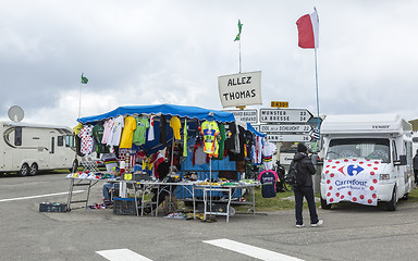 Image showing Stand of Souvenirs - Tour de France 2014