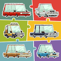 Image showing Cartoon Cars Stickers Set