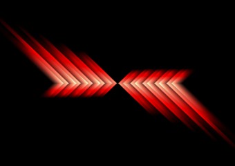 Image showing Glow red arrows abstract background
