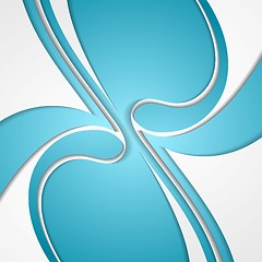 Image showing Abstract blue corporate wavy pattern design