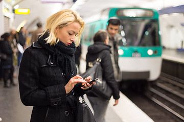 Image showing Woman on a subway station.