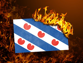 Image showing Flag burning - Friesland