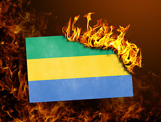 Image showing Flag burning - Gabon
