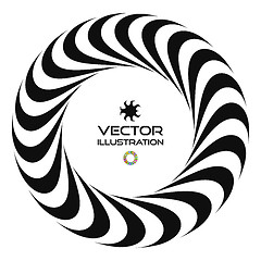 Image showing Black and white vector illustration of 3d ring. Vector template.