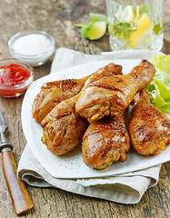 Image showing grilled chicken legs