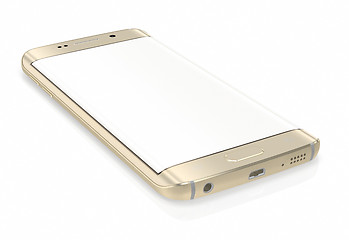 Image showing Gold Platinum Smartphone edge with blank screen