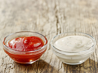 Image showing two bowls of sauces