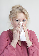 Image showing Woman is sick