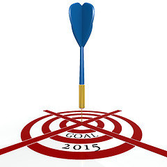 Image showing Dart board with goal 2015