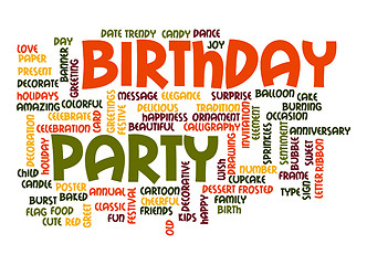 Image showing Birthday party word cloud