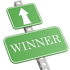 Image showing Green sign winner