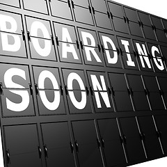 Image showing Airport display boarding soon