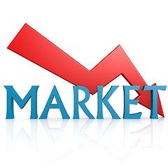 Image showing Arrow down market