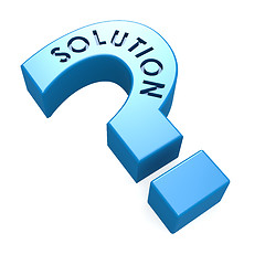 Image showing Blue solution isolated question mark