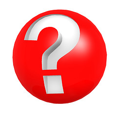 Image showing Red sphere question mark