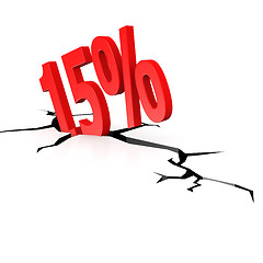 Image showing Crack ground with 15 per cent down