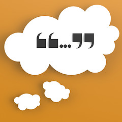 Image showing Thought bubble with orange color background