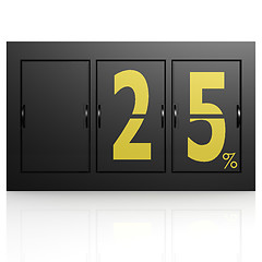 Image showing Airport display board 25 percent