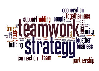 Image showing Teamwork strategy word cloud