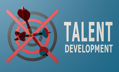 Image showing Dart board blue talent development