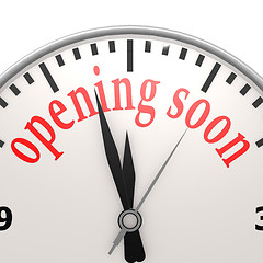 Image showing Opening soon clock