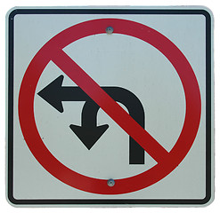 Image showing No Left Or U-Turn