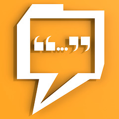 Image showing Speech bubble with orange color background